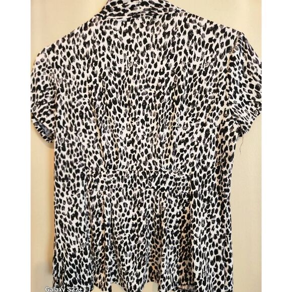 F31 Notations leopard print blouse petite - Picture 6 of 11